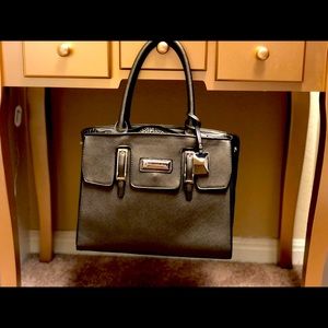 Metallic dark gray small tote